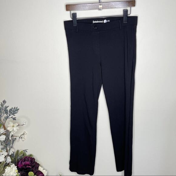 BETABRAND Dress Pant Yoga Pant Black Straight Sz M Petite {M43} - Picture 3 of 5